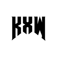 KXW letter logo design for technology company. KXW logo design black and white color combination. KXW logo, KXW vector, KXW design, KXW icon, KXW alphabet. KXW typography logo design.