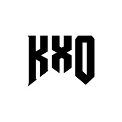 KXO letter logo design for technology company. KXO logo design black and white color combination. KXO logo, KXO vector, KXO design, KXO icon, KXO alphabet. KXO typography logo design.