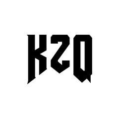 KZQ letter logo design for technology company. KZQ logo design black and white color combination. KZQ logo, KZQ vector, KZQ design, KZQ icon, KZQ alphabet. KZQ typography logo design.