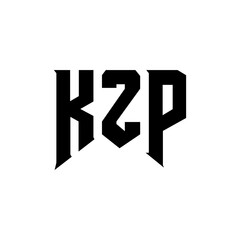 KZP letter logo design for technology company. KZP logo design black and white color combination. KZP logo, KZP vector, KZP design, KZP icon, KZP alphabet. KZP typography logo design.
