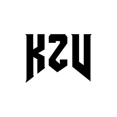 KZV letter logo design for technology company. KZV logo design black and white color combination. KZV logo, KZV vector, KZV design, KZV icon, KZV alphabet. KZV typography logo design.