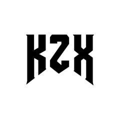 KZX letter logo design for technology company. KZX logo design black and white color combination. KZX logo, KZX vector, KZX design, KZX icon, KZX alphabet. KZX typography logo design.