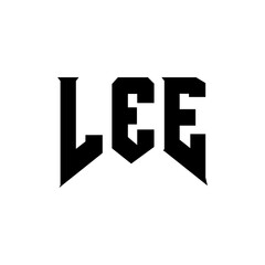 LEE letter logo design for technology company. LEE logo design black and white color combination. LEE logo, LEE vector, LEE design, LEE icon, LEE alphabet. LEE typography logo design.