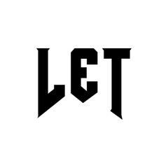LET letter logo design for technology company. LET logo design black and white color combination. LET logo, LET vector, LET design, LET icon, LET alphabet. LET typography logo design.