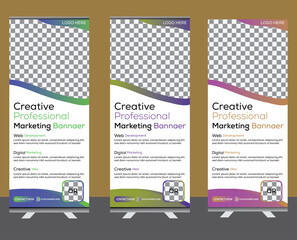  Modern Business Roll-Up Banner Design Creative Roll-Up Banner for Events & Promotions Elegant Roll-Up Display for Trade Shows Professional Roll-Up Banner with Sleek Design Customizable Roll-Up