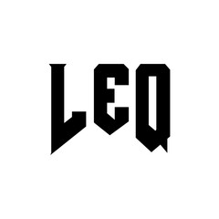LEQ letter logo design for technology company. LEQ logo design black and white color combination. LEQ logo, LEQ vector, LEQ design, LEQ icon, LEQ alphabet. LEQ typography logo design.