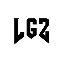 LGZ letter logo design for technology company. LGZ logo design black and white color combination. LGZ logo, LGZ vector, LGZ design, LGZ icon, LGZ alphabet. LGZ typography logo design.