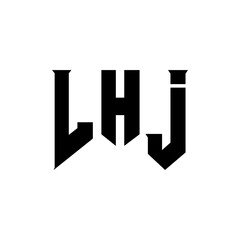 LHJ letter logo design for technology company. LHJ logo design black and white color combination. LHJ logo, LHJ vector, LHJ design, LHJ icon, LHJ alphabet. LHJ typography logo design.