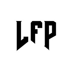LFP letter logo design for technology company. LFP logo design black and white color combination. LFP logo, LFP vector, LFP design, LFP icon, LFP alphabet. LFP typography logo design.