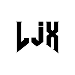 LJX letter logo design for technology company. LJX logo design black and white color combination. LJX logo, LJX vector, LJX design, LJX icon, LJX alphabet. LJX typography logo design.