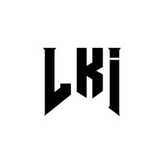 LKI letter logo design for technology company. LKI logo design black and white color combination. LKI logo, LKI vector, LKI design, LKI icon, LKI alphabet. LKI typography logo design.