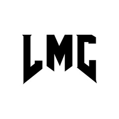 LMC letter logo design for technology company. LMC logo design black and white color combination. LMC logo, LMC vector, LMC design, LMC icon, LMC alphabet. LMC typography logo design.