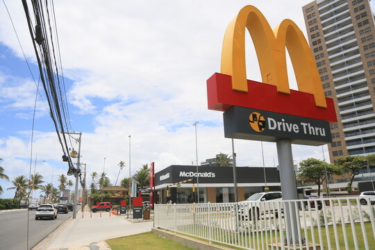 salvador bahia, brazil - january 29, 2025: view of a mcdonald's store in the city of Salvador.