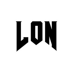 LON letter logo design for technology company. LON logo design black and white color combination. LON logo, LON vector, LON design, LON icon, LON alphabet. LON typography logo design.