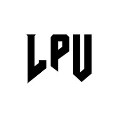 LPU letter logo design for technology company. LPU logo design black and white color combination. LPU logo, LPU vector, LPU design, LPU icon, LPU alphabet. LPU typography logo design.