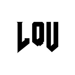 LQU letter logo design for technology company. LQU logo design black and white color combination. LQU logo, LQU vector, LQU design, LQU icon, LQU alphabet. LQU typography logo design.