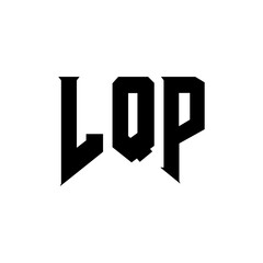 LQP letter logo design for technology company. LQP logo design black and white color combination. LQP logo, LQP vector, LQP design, LQP icon, LQP alphabet. LQP typography logo design.