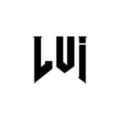 LUI letter logo design for technology company. LUI logo design black and white color combination. LUI logo, LUI vector, LUI design, LUI icon, LUI alphabet. LUI typography logo design.