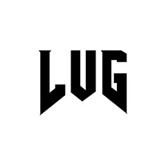 LUG letter logo design for technology company. LUG logo design black and white color combination. LUG logo, LUG vector, LUG design, LUG icon, LUG alphabet. LUG typography logo design.
