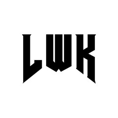 LWK letter logo design for technology company. LWK logo design black and white color combination. LWK logo, LWK vector, LWK design, LWK icon, LWK alphabet. LWK typography logo design.