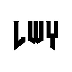 LWY letter logo design for technology company. LWY logo design black and white color combination. LWY logo, LWY vector, LWY design, LWY icon, LWY alphabet. LWY typography logo design.