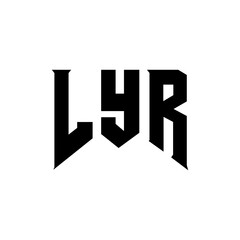 LYR letter logo design for technology company. LYR logo design black and white color combination. LYR logo, LYR vector, LYR design, LYR icon, LYR alphabet. LYR typography logo design.