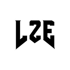 LZE letter logo design for technology company. LZE logo design black and white color combination. LZE logo, LZE vector, LZE design, LZE icon, LZE alphabet. LZE typography logo design.