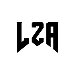 LZA letter logo design for technology company. LZA logo design black and white color combination. LZA logo, LZA vector, LZA design, LZA icon, LZA alphabet. LZA typography logo design.