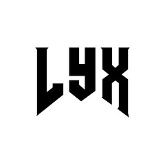 LYX letter logo design for technology company. LYX logo design black and white color combination. LYX logo, LYX vector, LYX design, LYX icon, LYX alphabet. LYX typography logo design.