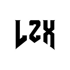 LZX letter logo design for technology company. LZX logo design black and white color combination. LZX logo, LZX vector, LZX design, LZX icon, LZX alphabet. LZX typography logo design.