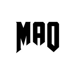 MAO letter logo design for technology company. MAO logo design black and white color combination. MAO logo, MAO vector, MAO design, MAO icon, MAO alphabet. MAO typography logo design.