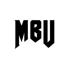 MBU letter logo design for technology company. MBU logo design black and white color combination. MBU logo, MBU vector, MBU design, MBU icon, MBU alphabet. MBU typography logo design.
