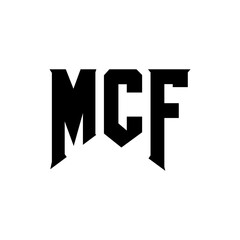 MCF letter logo design for technology company. MCF logo design black and white color combination. MCF logo, MCF vector, MCF design, MCF icon, MCF alphabet. MCF typography logo design.