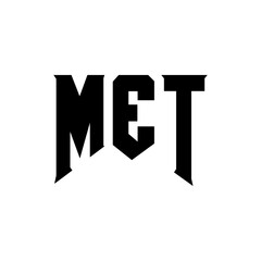 MET letter logo design for technology company. MET logo design black and white color combination. MET logo, MET vector, MET design, MET icon, MET alphabet. MET typography logo design.
