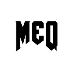 MEQ letter logo design for technology company. MEQ logo design black and white color combination. MEQ logo, MEQ vector, MEQ design, MEQ icon, MEQ alphabet. MEQ typography logo design.