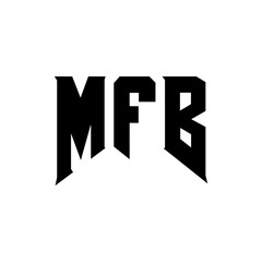 MFB letter logo design for technology company. MFB logo design black and white color combination. MFB logo, MFB vector, MFB design, MFB icon, MFB alphabet. MFB typography logo design.