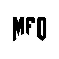 MFO letter logo design for technology company. MFO logo design black and white color combination. MFO logo, MFO vector, MFO design, MFO icon, MFO alphabet. MFO typography logo design.