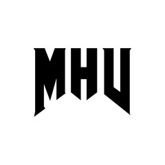 MHV letter logo design for technology company. MHV logo design black and white color combination. MHV logo, MHV vector, MHV design, MHV icon, MHV alphabet. MHV typography logo design.