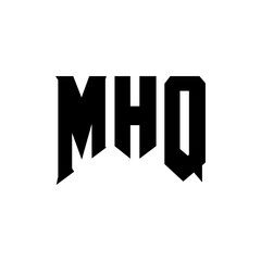 MHQ letter logo design for technology company. MHQ logo design black and white color combination. MHQ logo, MHQ vector, MHQ design, MHQ icon, MHQ alphabet. MHQ typography logo design.