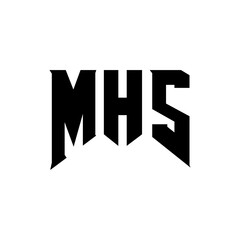 MHS letter logo design for technology company. MHS logo design black and white color combination. MHS logo, MHS vector, MHS design, MHS icon, MHS alphabet. MHS typography logo design.