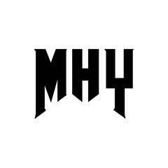 MHY letter logo design for technology company. MHY logo design black and white color combination. MHY logo, MHY vector, MHY design, MHY icon, MHY alphabet. MHY typography logo design.