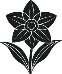 Elegant Daffodil Silhouette Vector - Spring Floral Design