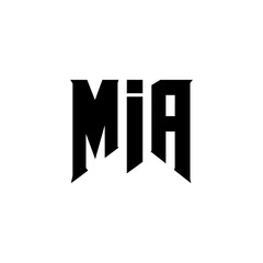MIA letter logo design for technology company. MIA logo design black and white color combination. MIA logo, MIA vector, MIA design, MIA icon, MIA alphabet. MIA typography logo design.