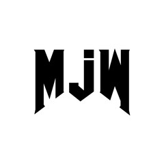 MJW letter logo design for technology company. MJW logo design black and white color combination. MJW logo, MJW vector, MJW design, MJW icon, MJW alphabet. MJW typography logo design.