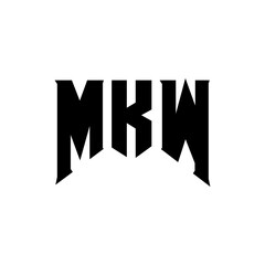 MKW letter logo design for technology company. MKW logo design black and white color combination. MKW logo, MKW vector, MKW design, MKW icon, MKW alphabet. MKW typography logo design.
