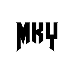 MKY letter logo design for technology company. MKY logo design black and white color combination. MKY logo, MKY vector, MKY design, MKY icon, MKY alphabet. MKY typography logo design.