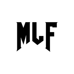 MLF letter logo design for technology company. MLF logo design black and white color combination. MLF logo, MLF vector, MLF design, MLF icon, MLF alphabet. MLF typography logo design.