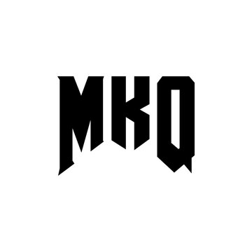 MKQ letter logo design for technology company. MKQ logo design black and white color combination. MKQ logo, MKQ vector, MKQ design, MKQ icon, MKQ alphabet. MKQ typography logo design.