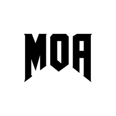 MOA letter logo design for technology company. MOA logo design black and white color combination. MOA logo, MOA vector, MOA design, MOA icon, MOA alphabet. MOA typography logo design.