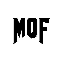 MQF letter logo design for technology company. MQF logo design black and white color combination. MQF logo, MQF vector, MQF design, MQF icon, MQF alphabet. MQF typography logo design.